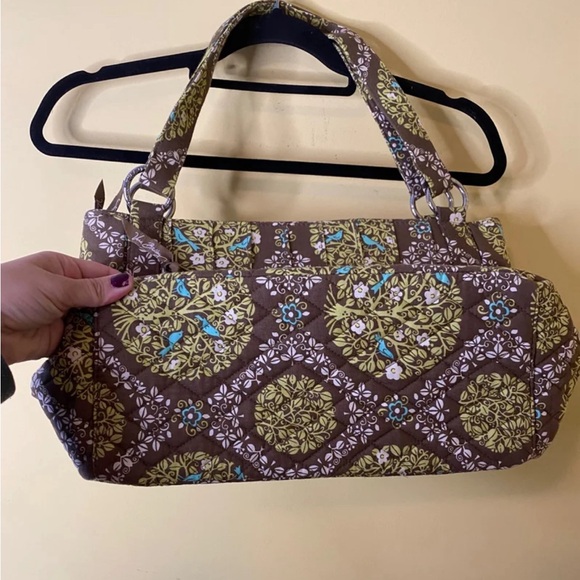 Vera Bradley Bag Floral Paisley Sittin In A Tree Green Brown - Picture 3 of 5
